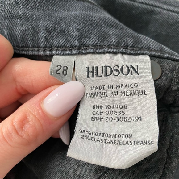 Hudson Bootcut Grey/Black Jean Split Hem Sz 28 - Picture 8 of 8